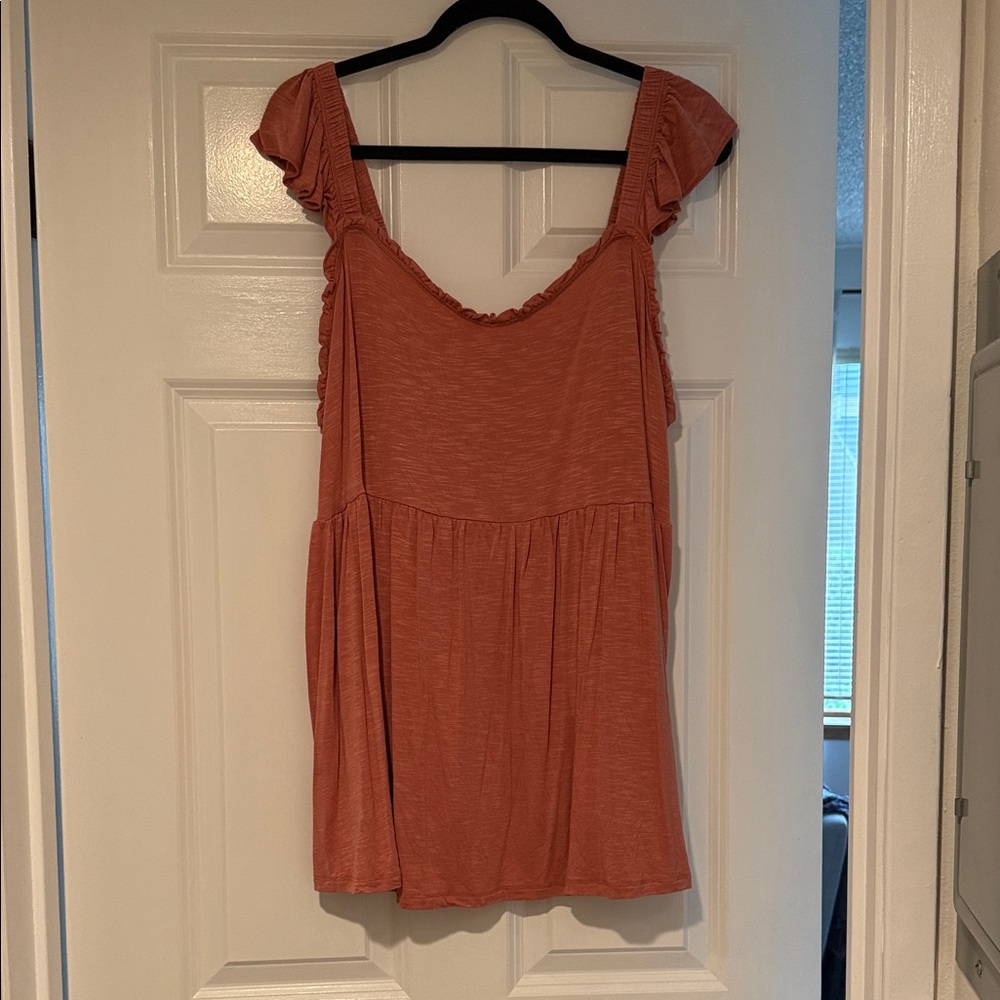 Terracotta Ruffle Sleeve Camisole